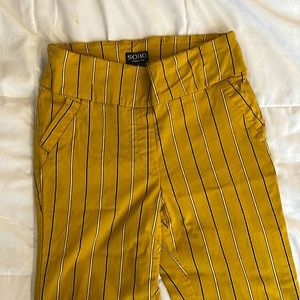Yellow striped pants womens